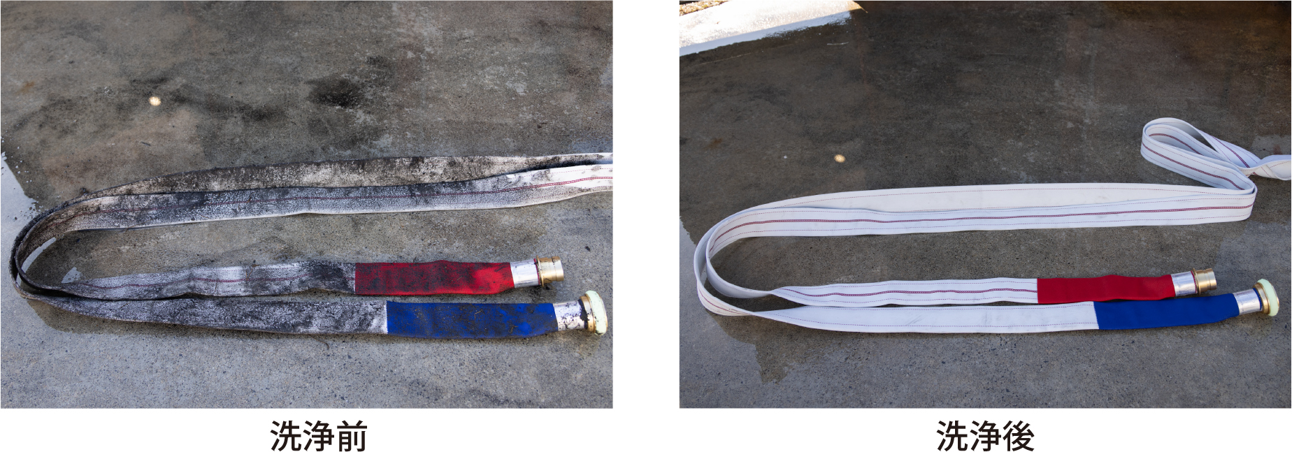 洗浄前と洗浄後の比較画像